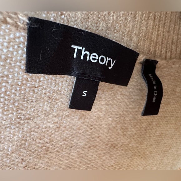 Theory 100% Cashmere Tan Cowl Turtleneck Vest Sweater Sleeveless Top, S - Picture 12 of 16